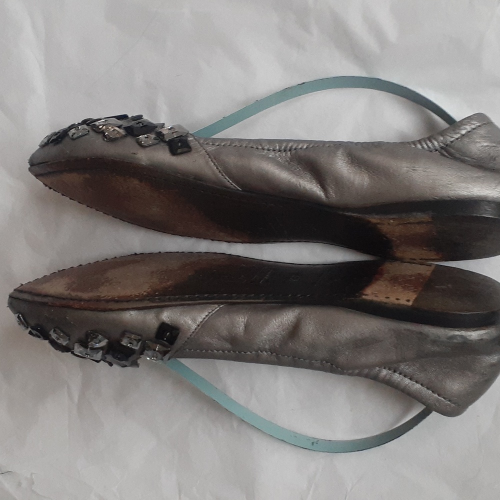 Miu Miu Pointy Toe Flats With Rhinestones 38 / 7.5 - image 7